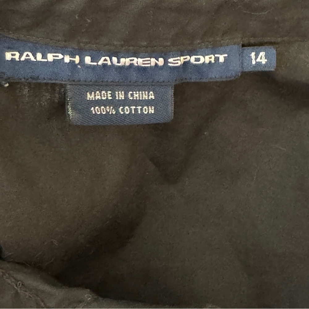 Ralph Lauren Black Ruffle Front Button Down Blouse Top Size 14 - Picture 4 of 4